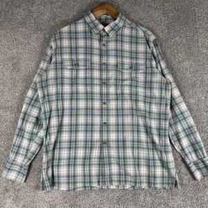 Croft Barrow Quick Dry Shirt Men L Plaid Vented Roll Tab Hiking Outdoors Fishing